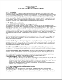 Form CRS | Meridian Financial, LLC