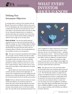 Defining investment document